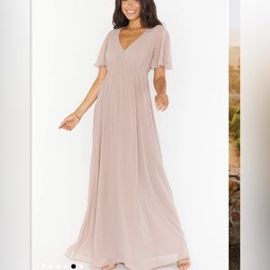Emily empire maxi dress from show me your mumu. In color soft beige